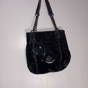 Simply Vera Vera Wang Black Patent Shoulder Bag